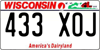 WI license plate 433XOJ