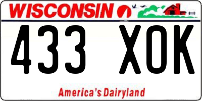 WI license plate 433XOK