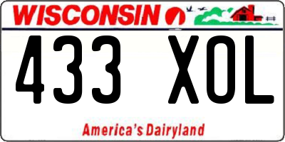 WI license plate 433XOL