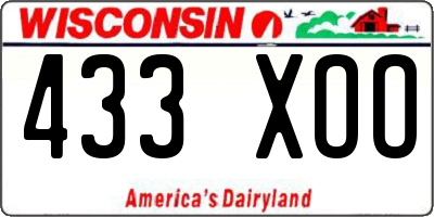 WI license plate 433XOO