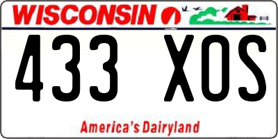 WI license plate 433XOS