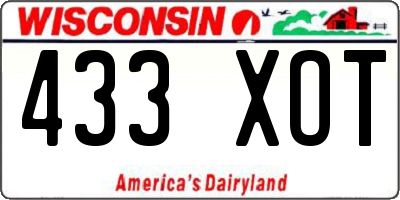 WI license plate 433XOT