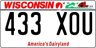 WI license plate 433XOU
