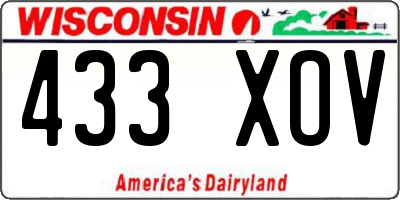 WI license plate 433XOV
