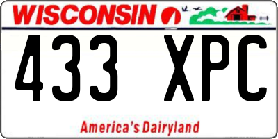 WI license plate 433XPC