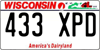 WI license plate 433XPD