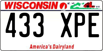WI license plate 433XPE