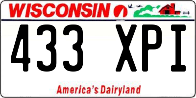 WI license plate 433XPI