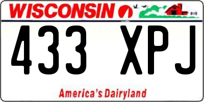 WI license plate 433XPJ