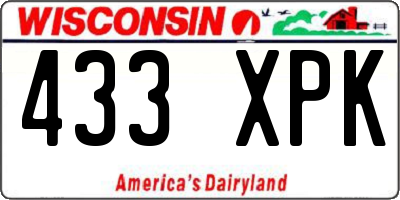WI license plate 433XPK