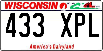 WI license plate 433XPL