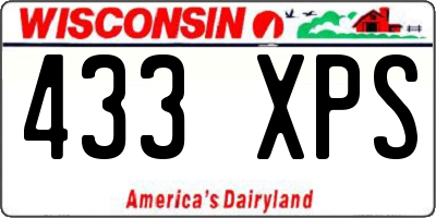 WI license plate 433XPS