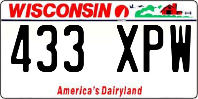 WI license plate 433XPW