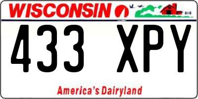 WI license plate 433XPY