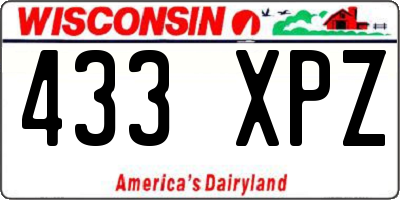 WI license plate 433XPZ