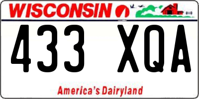 WI license plate 433XQA