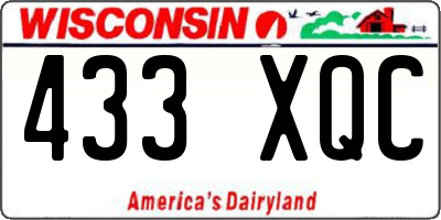 WI license plate 433XQC