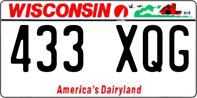 WI license plate 433XQG