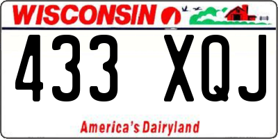 WI license plate 433XQJ