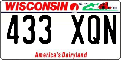WI license plate 433XQN