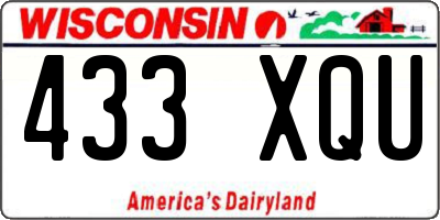 WI license plate 433XQU
