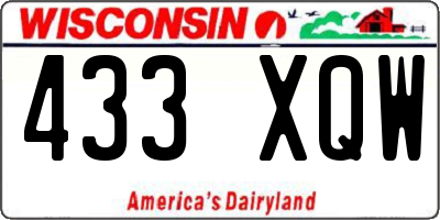 WI license plate 433XQW