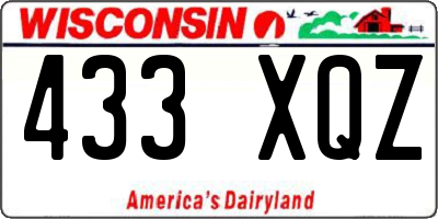 WI license plate 433XQZ
