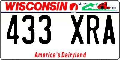 WI license plate 433XRA