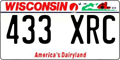 WI license plate 433XRC
