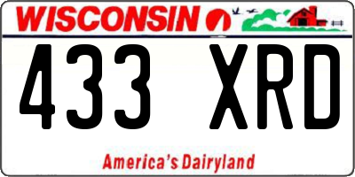 WI license plate 433XRD