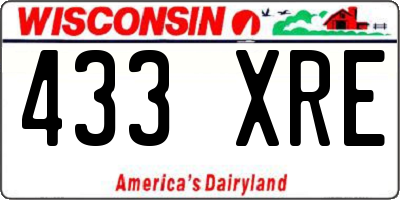 WI license plate 433XRE