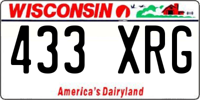 WI license plate 433XRG