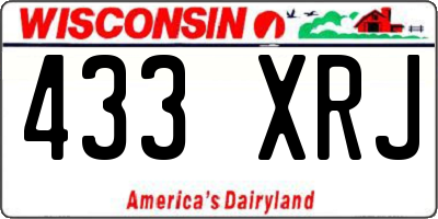 WI license plate 433XRJ