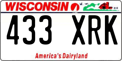 WI license plate 433XRK