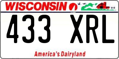 WI license plate 433XRL