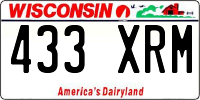 WI license plate 433XRM