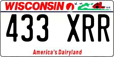 WI license plate 433XRR
