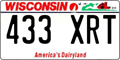 WI license plate 433XRT