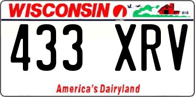 WI license plate 433XRV