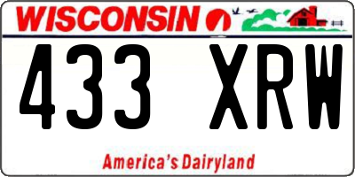 WI license plate 433XRW