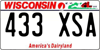 WI license plate 433XSA