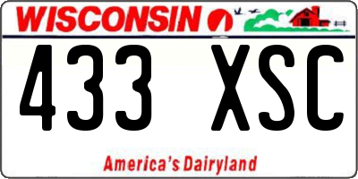 WI license plate 433XSC