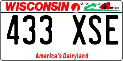WI license plate 433XSE