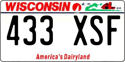 WI license plate 433XSF