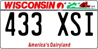 WI license plate 433XSI