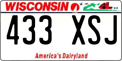 WI license plate 433XSJ