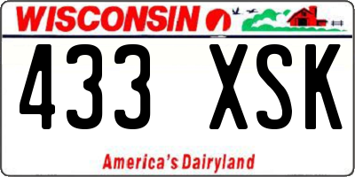 WI license plate 433XSK