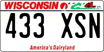 WI license plate 433XSN