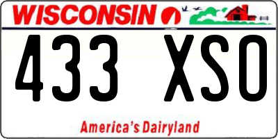 WI license plate 433XSO