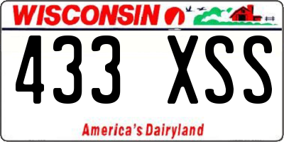 WI license plate 433XSS